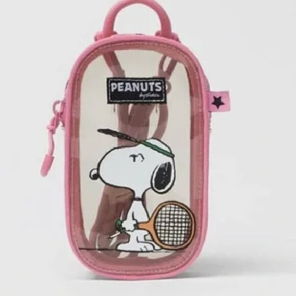 Zara Snoopy Crossbody Transparent Purse with Pink Strap and Trim - Picture 1 of 4